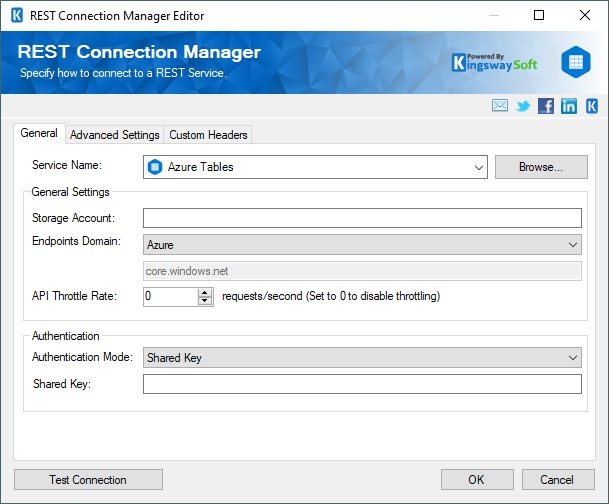 SSIS REST Azure Tables Connection Manager